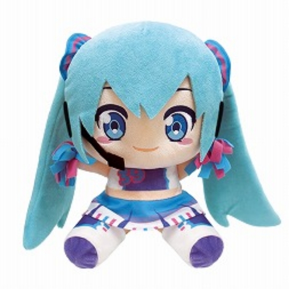 Hatsune Miku Ear Flap Gimmick Plush doll Cheerleader Toreba Japan 25cm - Picture 6 of 6